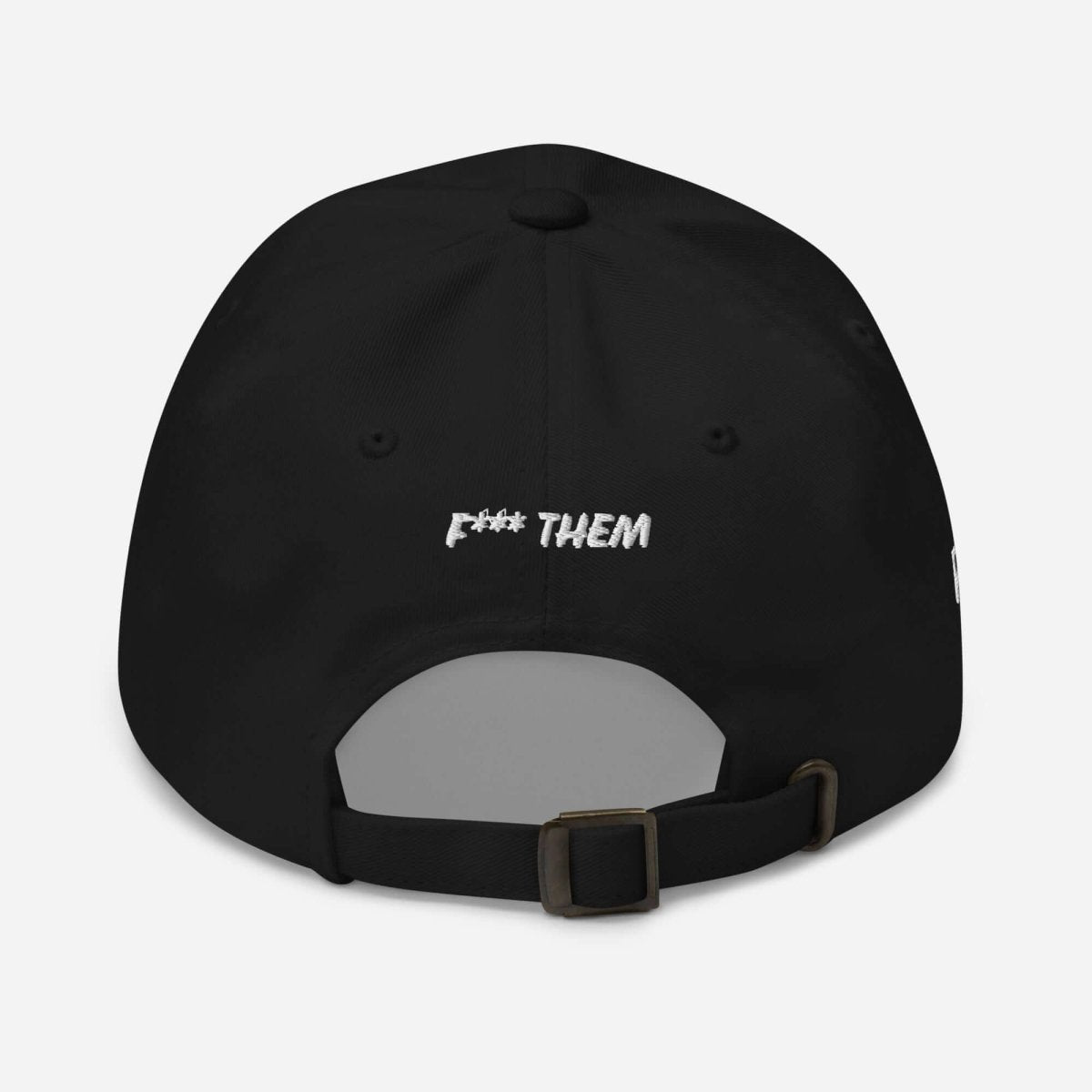 I LOVE LUNATICS Cap with skeleton graphic, PRIAM branding on the side, and 'F*** THEM' embroidered on the back.