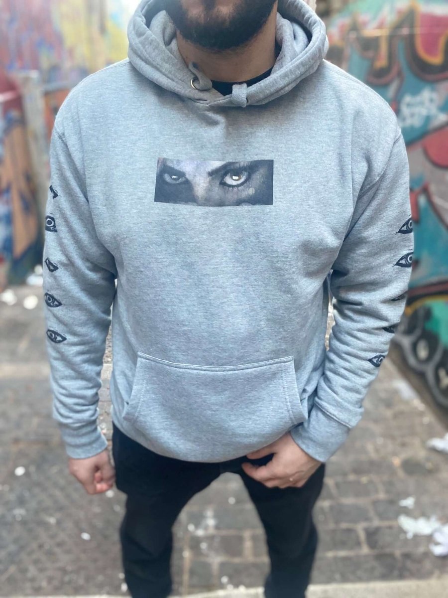 PARANOID Hoodie – Streetwear with Eye Graphics on Chest & Sleeves
