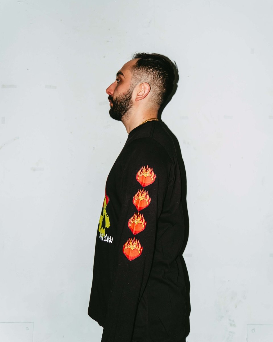 BURNING PASSION longsleeve worn by model