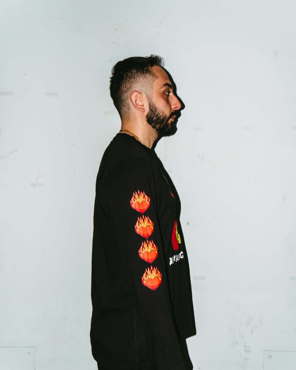 BURNING PASSION longsleeve worn by model