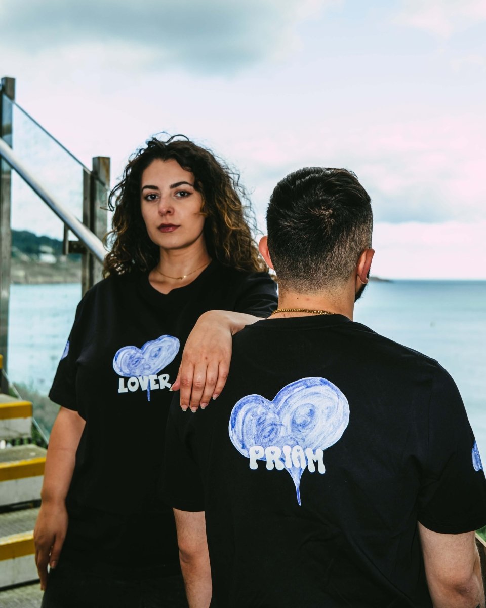 LOVER t-shirt worn by model